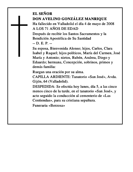 DON AVELINO GONZÁLEZ MANRIQUE