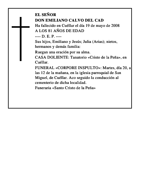 DON EMILIANO CALVO DEL CAD