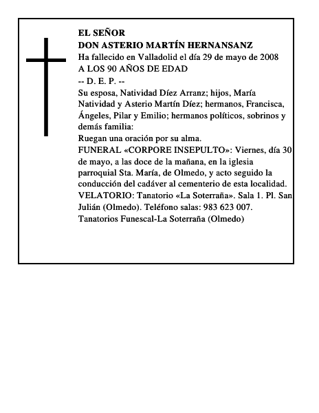 DON ASTERIO MARTÍN HERNANSANZ