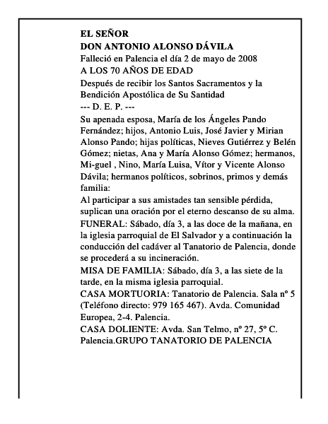 DON ANTONIO ALONSO DÁVILA
