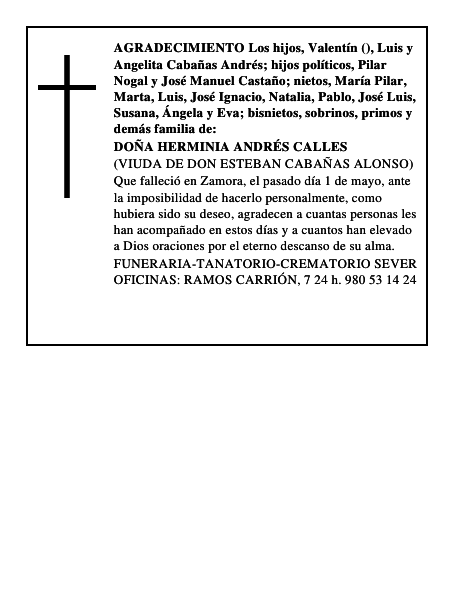 DOÑA HERMINIA ANDRÉS CALLES