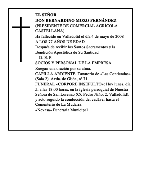 DON BERNARDINO MOZO FERNÁNDEZ