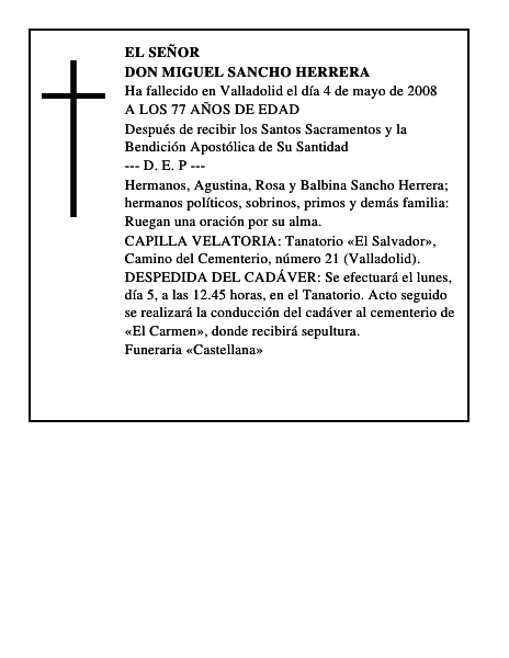 DON MIGUEL SANCHO HERRERA