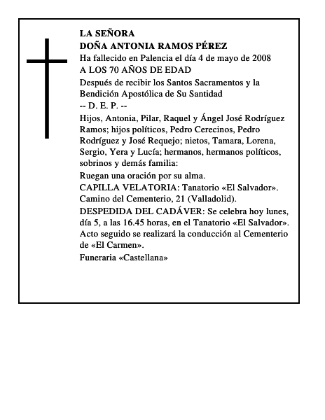 DOÑA ANTONIA RAMOS PÉREZ