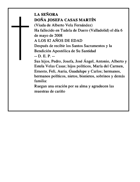 DOÑA JOSEFA CASAS MARTÍN