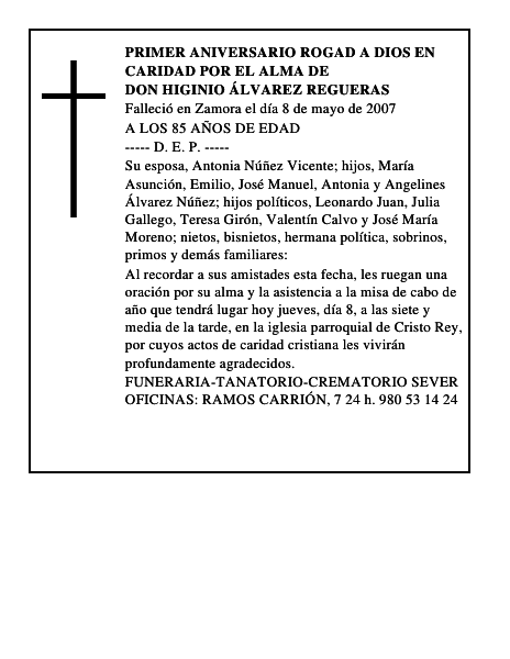 DON HIGINIO ÁLVAREZ REGUERAS