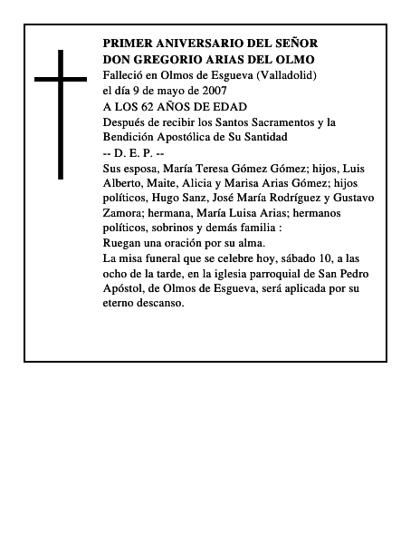 DON GREGORIO ARIAS DEL OLMO