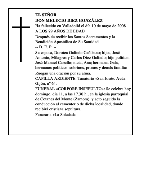 DON MELECIO DIEZ GONZÁLEZ