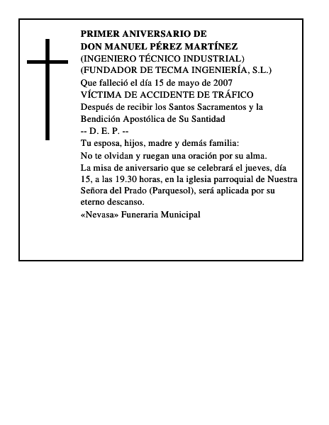DON MANUEL PÉREZ MARTÍNEZ