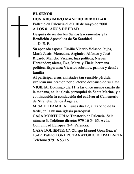 DON ARGIMIRO MANCHO REBOLLAR