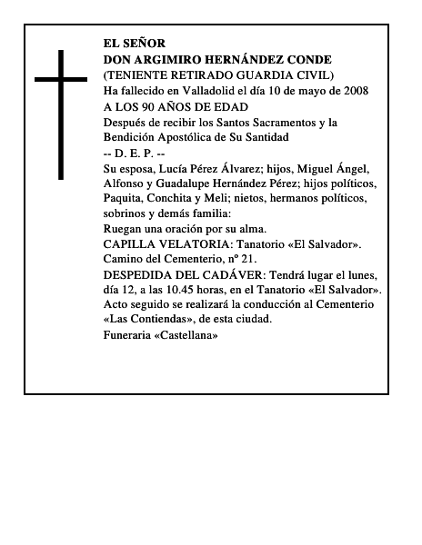 DON ARGIMIRO HERNÁNDEZ CONDE