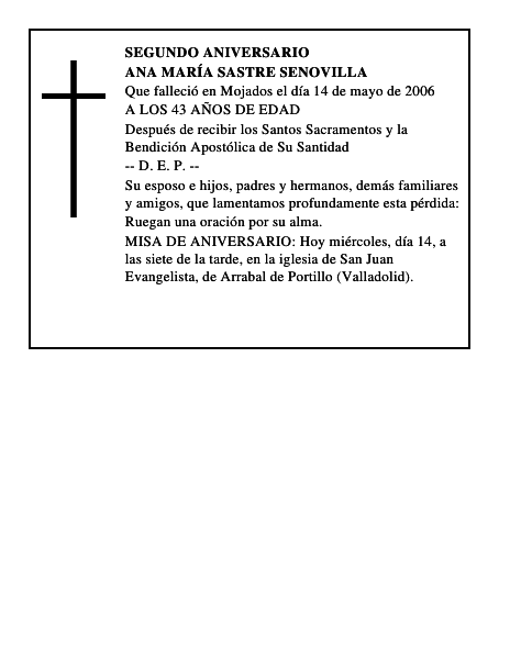 ANA MARÍA SASTRE SENOVILLA