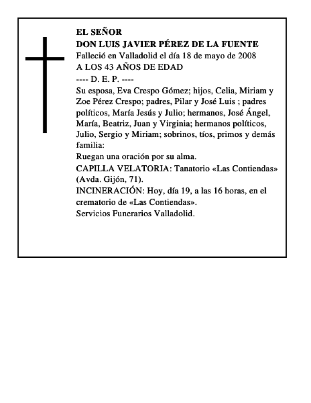 DON LUIS JAVIER PÉREZ DE LA FUENTE