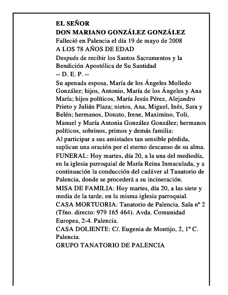 DON MARIANO GONZÁLEZ GONZÁLEZ