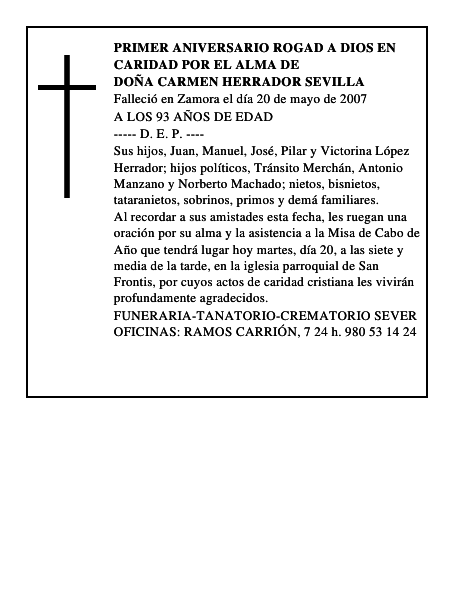 DOÑA CARMEN HERRADOR SEVILLA