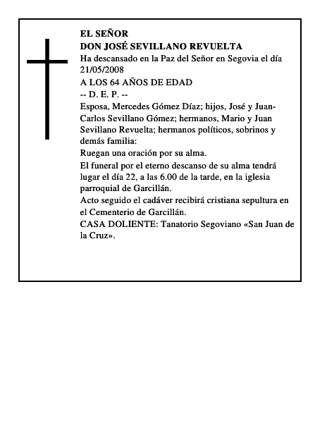 DON JOSÉ SEVILLANO REVUELTA