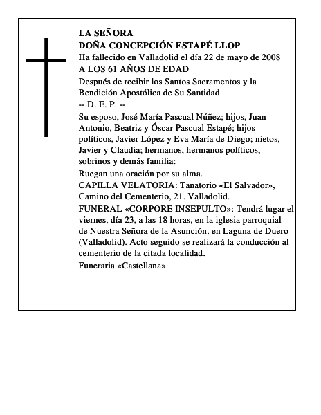 DOÑA CONCEPCIÓN ESTAPÉ LLOP
