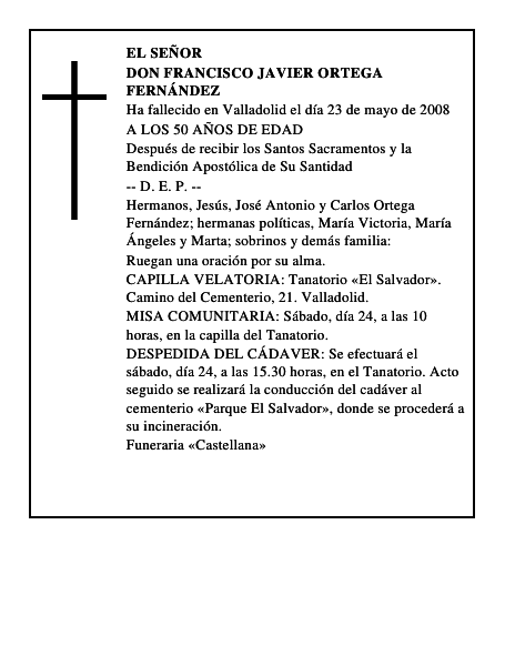 DON FRANCISCO JAVIER ORTEGA FERNÁNDEZ