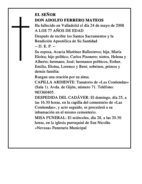 DON ADOLFO FERRERO MATEOS