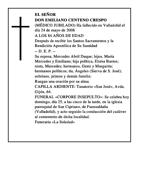 DON EMILIANO CENTENO CRESPO
