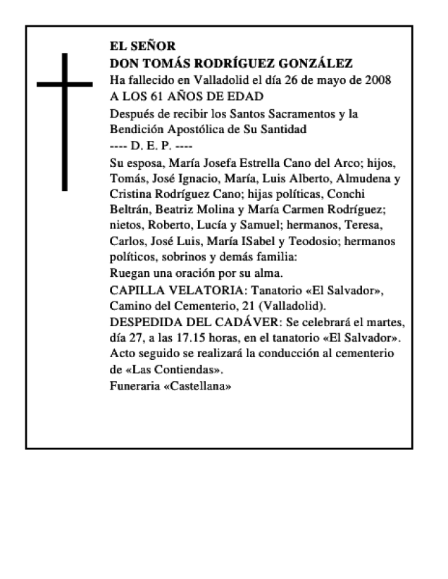 DON TOMÁS RODRÍGUEZ GONZÁLEZ