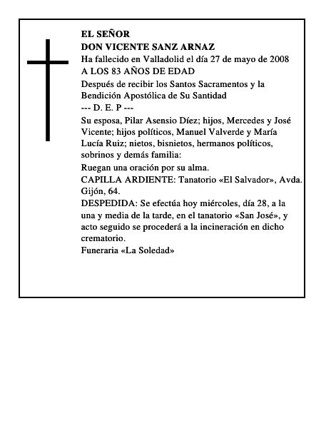 DON VICENTE SANZ ARNAZ