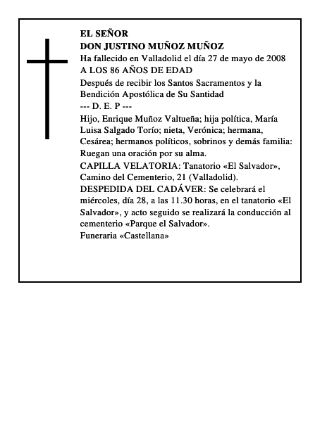 DON JUSTINO MUÑOZ MUÑOZ