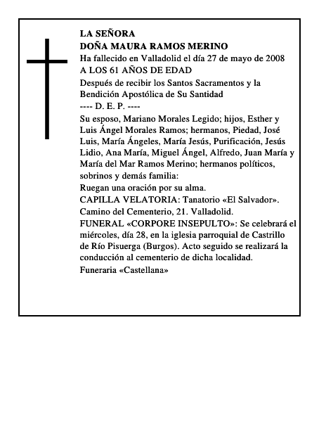 DOÑA MAURA RAMOS MERINO
