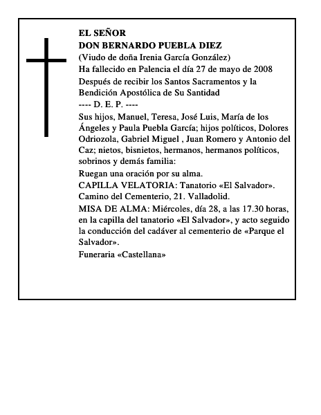 DON BERNARDO PUEBLA DIEZ