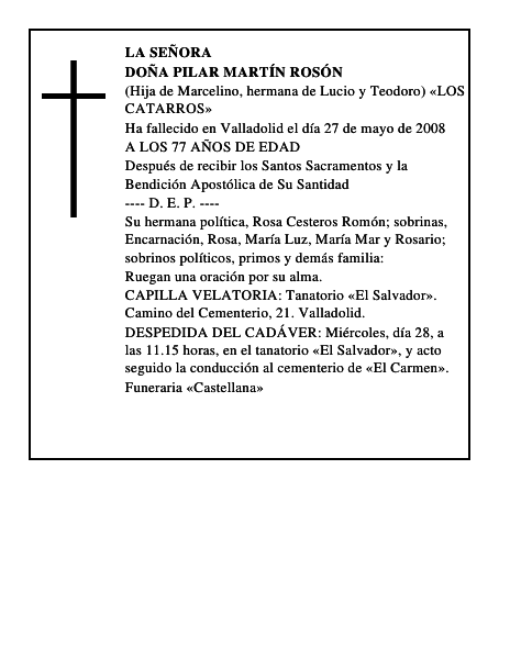 DOÑA PILAR MARTÍN ROSÓN