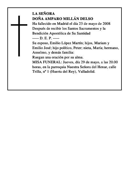 DOÑA AMPARO MILLÁN DELSO