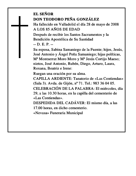 DON TEODORO PEÑA GONZÁLEZ