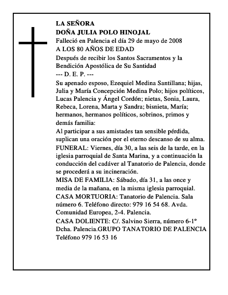 DOÑA JULIA POLO HINOJAL