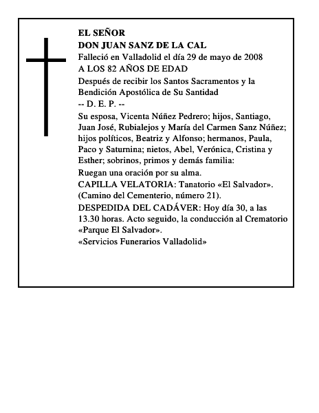 DON JUAN SANZ DE LA CAL