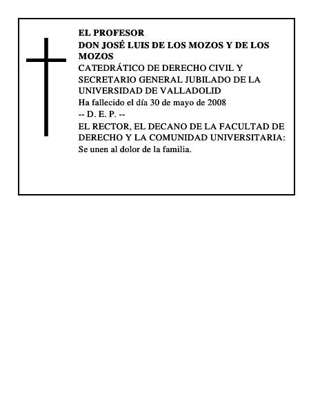 DON JOSÉ LUIS DE LOS MOZOS Y DE LOS MOZOS
