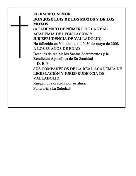 DON JOSÉ LUIS DE LOS MOZOS Y DE LOS MOZOS