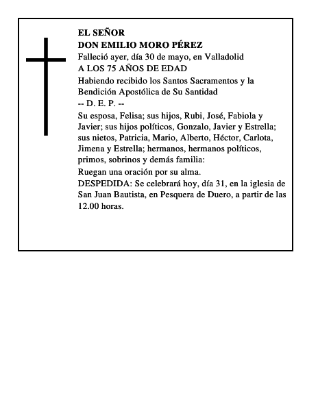 DON EMILIO MORO PÉREZ