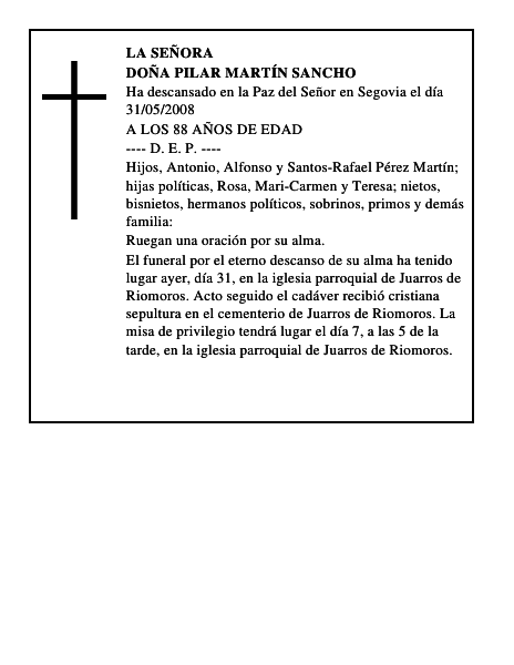 DOÑA PILAR MARTÍN SANCHO