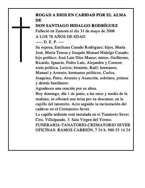 DON SANTIAGO HIDALGO RODRÍGUEZ