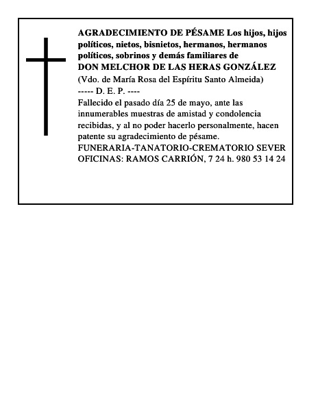 DON MELCHOR DE LAS HERAS GONZÁLEZ