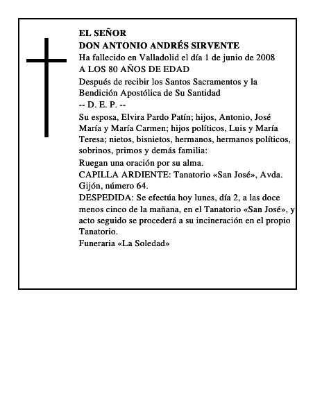 DON ANTONIO ANDRÉS SIRVENTE