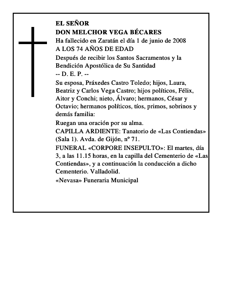 DON MELCHOR VEGA BÉCARES