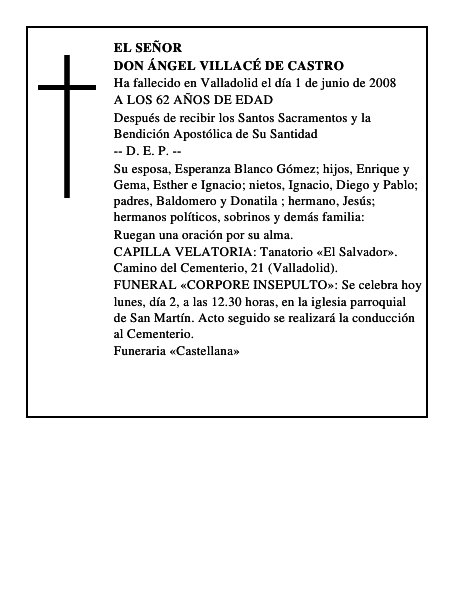 DON ÁNGEL VILLACÉ DE CASTRO