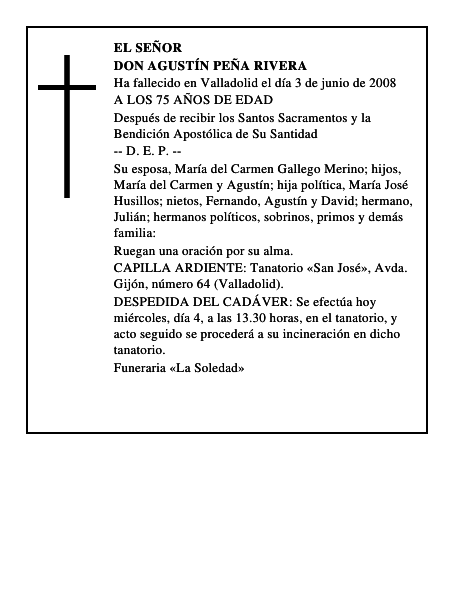 DON AGUSTÍN PEÑA RIVERA