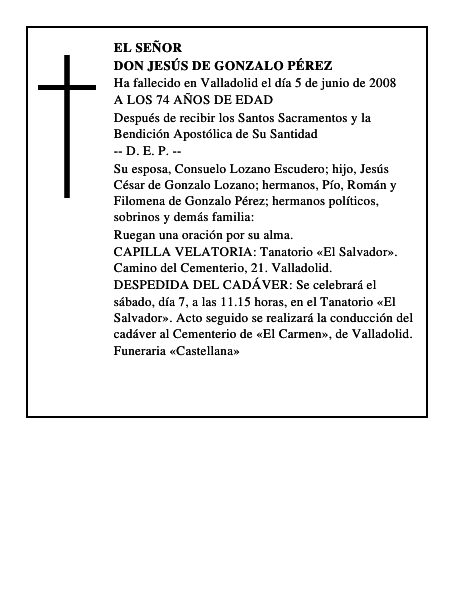 DON JESÚS DE GONZALO PÉREZ