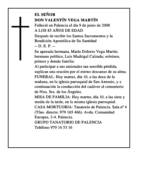 DON VALENTÍN VEGA MARTÍN