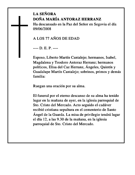 DOÑA MARÍA ANTORAZ HERRANZ