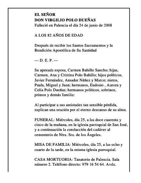 DON VIRGILIO POLO DUEÑAS