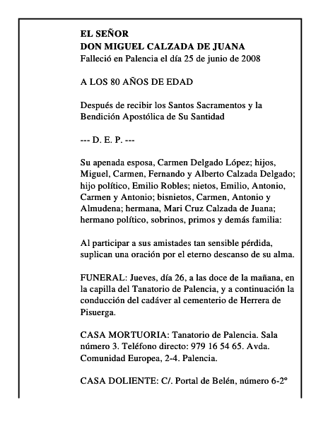 DON MIGUEL CALZADA DE JUANA