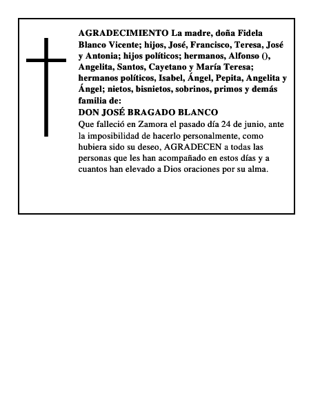 DON JOSÉ BRAGADO BLANCO